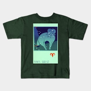 Aries the Ram, Vintage Signs of the Zodiac Kids T-Shirt